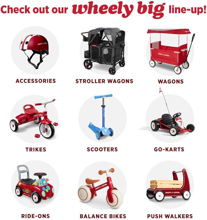 Radio Flyer City 4-in-1 Stroll 'N Trike, Red, for Riders 1-5 Years Old, 4 Riding Modes, 3 Point Harness with Comfort Pad, Parent Controlled Steering, Rear Storage, Stroller Tricycle for Toddlers