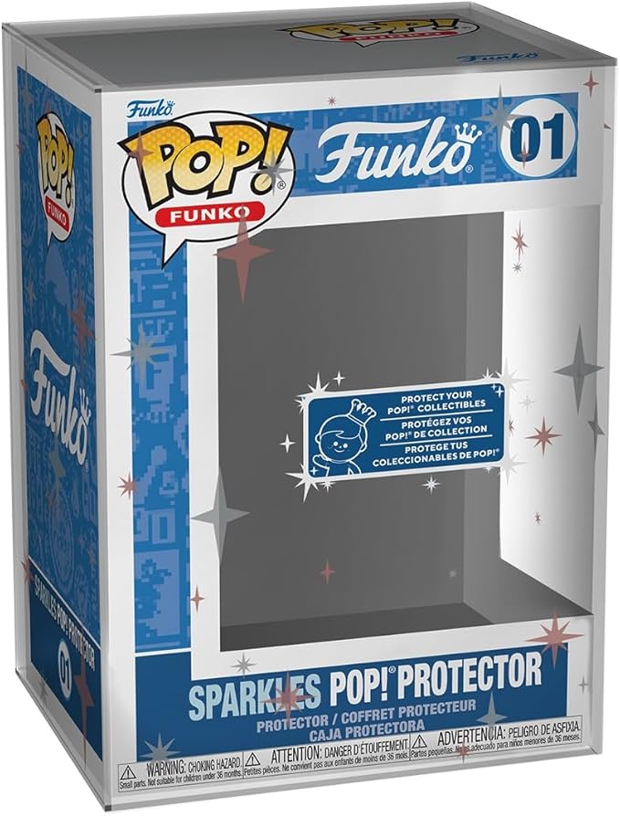 Funko Pop! Protector Printed UV: Sparkles Pop Protector - Premium Protector Display Cases Pop Collectable Vinyl Figures - Durable and Stackable Storage