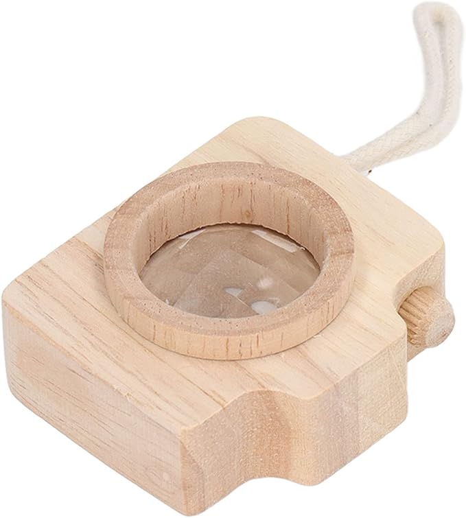 Prism Lens Toy, 5 Colors, 5.2 x 4.8 x 2.5cm, Camera Appearance, Bee Eye Effect, Unique Camera, Cute Portable Interesting Children's Toy(Wood Color) Kaleidoscope
