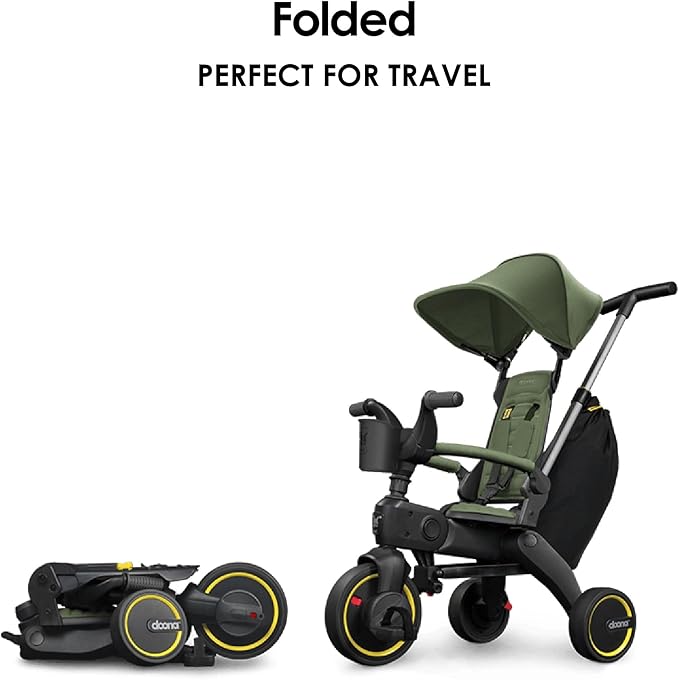Doona Liki Trike S3, Desert Green - 5-in-1 Compact, Foldable Tricycle - Suitable for Toddlers 10 to 36 Months