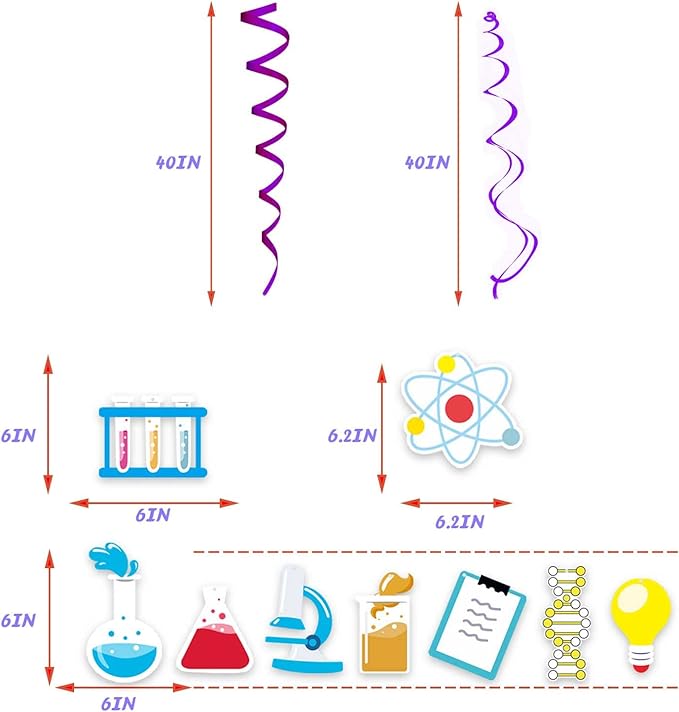 Science Happy Birthday Banner Backdrop Periodic Table Chemistry Theme Decorations Decor for School Science Laboratory Lab Science Classroom Boy Girl Kid Birthday Party Baby Shower Supplies Background