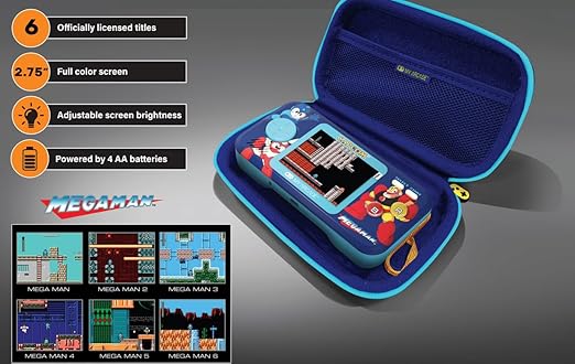 My Arcade Mega Man Pocket Player Bundle: Officially Licensed, Portable Gaming Console,Travel Case and Screen Protector Included
