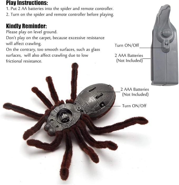 Tipmant Simulation Cute RC Spider Infrared Remote Control Vehicle Car Electric Realistic Animal Kids Prank Scary Toys