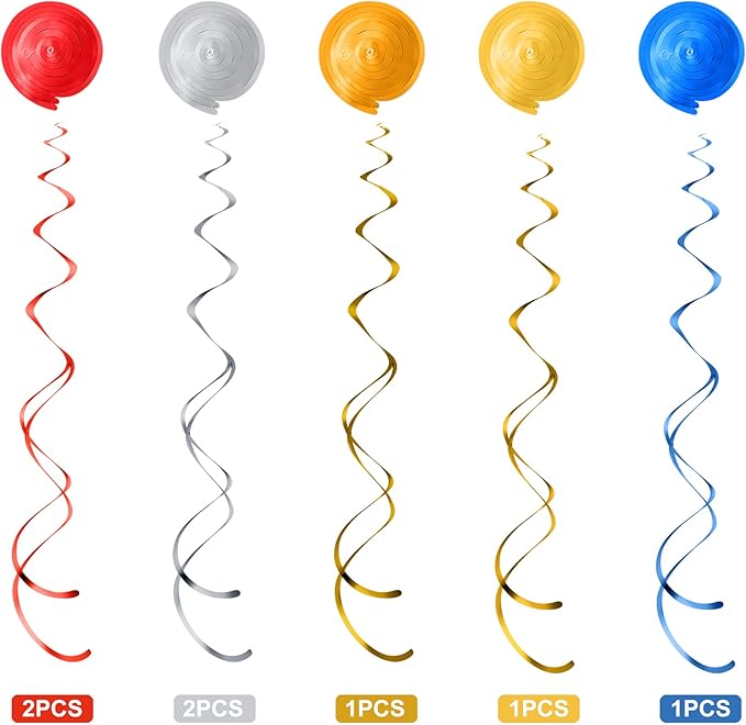 Zonon 36 Pcs Carnival Hanging Swirl Decoration Colorful Circus Theme Animal Party Supply Carnival Theme Party Decor Baby Shower Decor Birthday Favor Double Sided Ceiling Streamer for Home Classroom