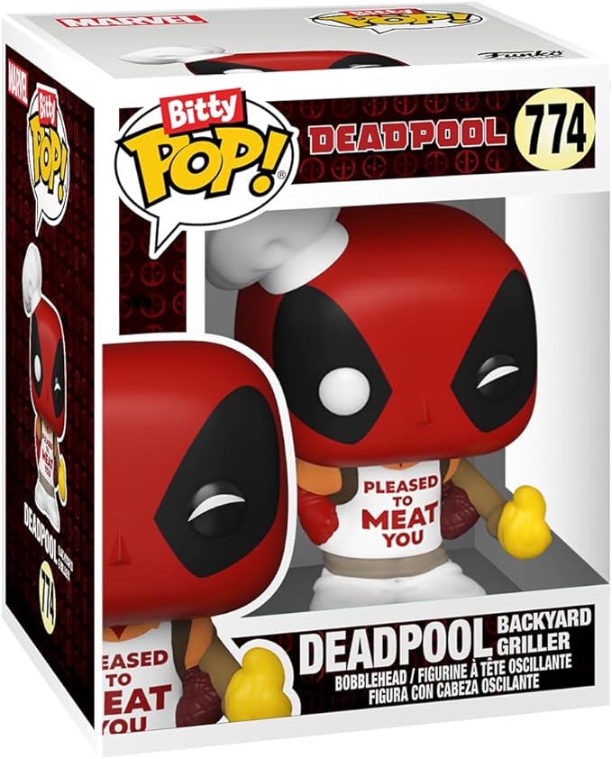 Funko Bitty POP! Deadpool - BBQ Master , 4-Pack and A Surprise Mystery Mini Figure - 0.9 Inch (2.2 Cm) Collectable - Stackable Display Shelf Included - Gift Idea - Party Bags Stocking - Cake Topper
