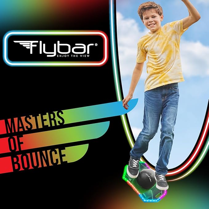 Flybar Pogo Trick Ball for Kids – Balance Bounce Board with Anti-Slip Deck – Pump Included - Indoor & Outdoor Toys for Boys and Girls Fun Way to Reduce Screen Time Supports up to 160 lbs – Ages 6+