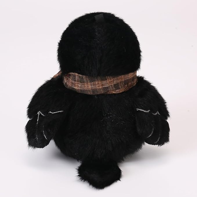 Black Crow Plushies with Shawls Bird Stuffed Animal Bag Pendant Little Crow Stuffed Plush Toy Christmas Birthday Valentine's Day Gift for Kids Girlfrends