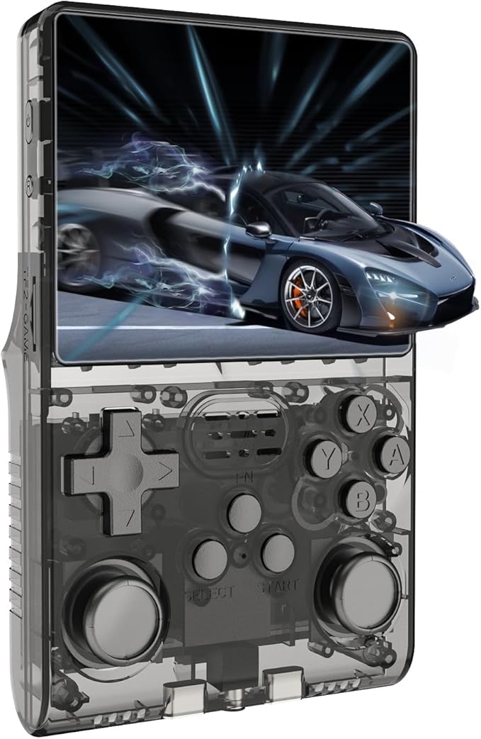 30000 Games in 1 Handheld Game Console, 3.5" HD IPS Screen Mini Retro Gaming Console, 3800mAh, Built-in 256G TF Card Portable Retro Handheld Game Consoles Open Source Console-Black