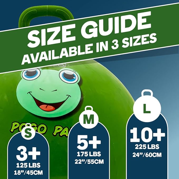 Flybar Hopper Ball for Kids, Inflatable Bouncy Ride-On Ball w/ Handle for Indoor & Outdoor Active Play, Includes Pump, Jump Ball Toy for Boys & Girls, Supports Up to 165 lbs, Ages 3+, 18-Inch, Small