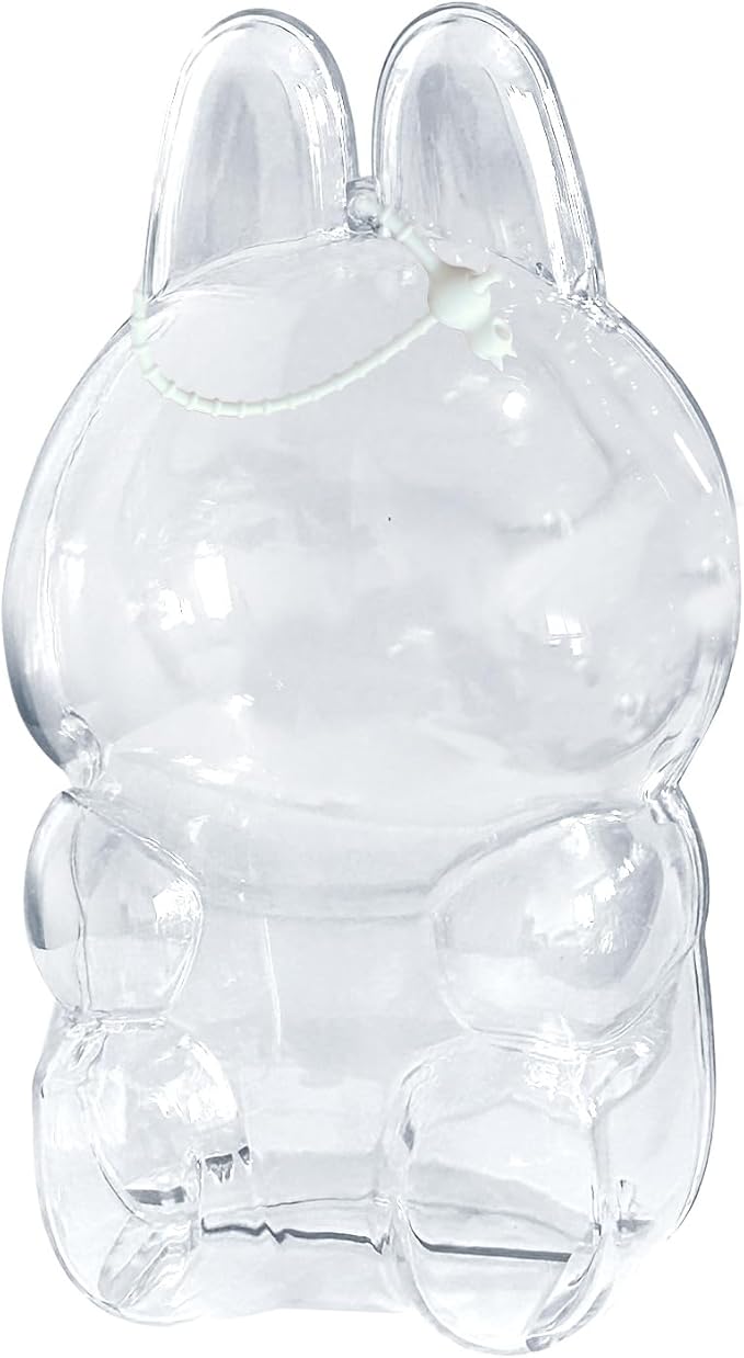 Sitting Collectible Case - Hard PVC Travel Protector with Strap Compatible for 15cm Seated LABUBU(5.9 INCH)