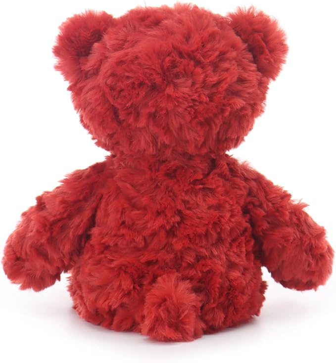 Apricot Lamb Plum Red Flower Bear Stuffed Animals for Kids, Soft Cute Plush Toys for Baby Girl and Boy, 7.9 Inches