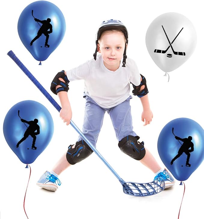60PCS Hockey Party Decorations Latex Balloons - Hockey/Sport Game Birthday Party Supplies Favors