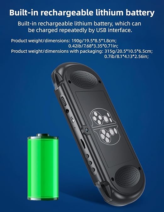 JXD 5.1-inch Multi-function Game console Built-in Classic Retro Games Arcade Video Music E-book Recording TV output Handheld Game Console Portable Game System Birthday/Christmas gift