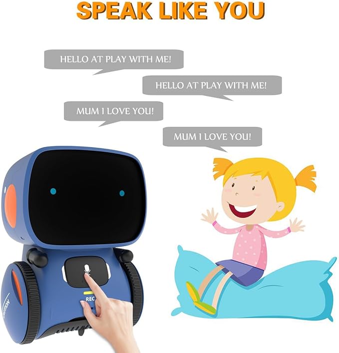 98K Robot Toys for Boys and Girls, Touch and Voice Control Robots Interactive Smart Talking Robots Intelligent Partner and Teacher with Singing, Dancing, STEM Toy Gifts for Kids Age 3 and Up