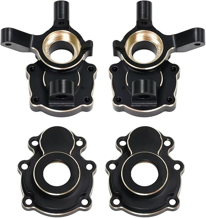 RC Spare Part Compatible with FMS for FCX10 1/10 RC Crawler Car Upgrades Parts Accessories Hop-ups Front and Rear Axle Mount Differential Axle Cover(Rear Axle Set)