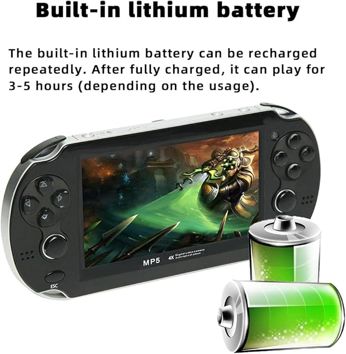 CZT Handheld Game Console 4.3 inch Double Joystick 8GB Build in 2200 Retro Game Video Game Console Arcade Multiple Emulator Mini Portable Game Player MP3/4 TV Out Gifts for Children/Men(Black)