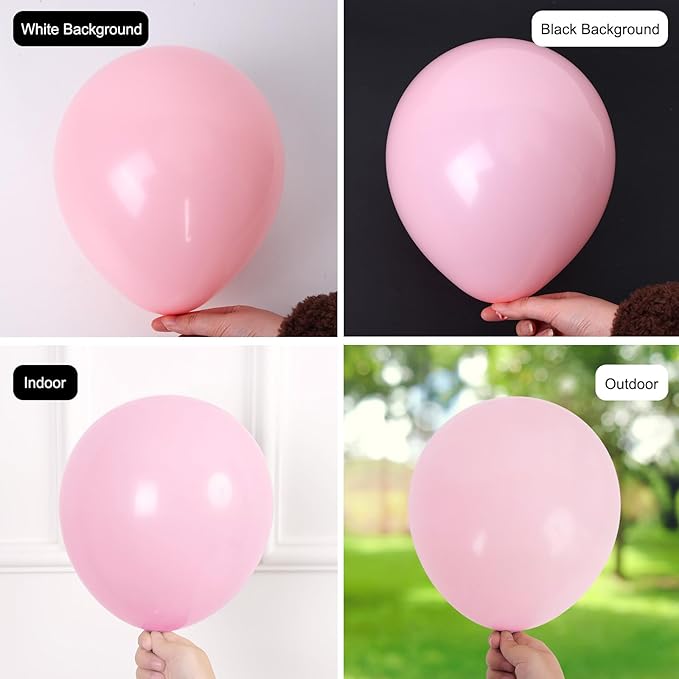 RUBFAC Baby Pink and Hot Pink Balloons 129pcs Different Sizes Pack of 18 12 10 5 Inch, Latex Magenta Pastel Pink Balloon Garland Arch Kit for Birthday Wedding Anniversary Baby Shower Princess Theme