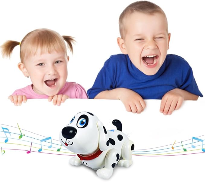 WEofferwhatYOUwant Robot Dog Harry – Electronic Interactive Dalmatian Puppy Toy for Toddlers – Touch-Activated, Singing, Barking, Walking – Smart Bump & Go Robot Pet Dog Toy for Kids Ages 2+