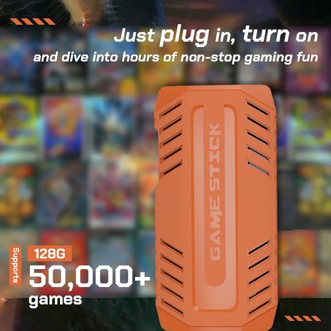 2025 U36 New Retro Game Console,50000+Games and 40 Emulators, with Dual 2.4G Wireless Controllers, Plug and Play 4K HD HDMI TV Game Stick (128GB)