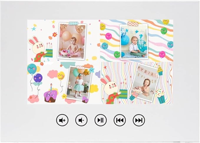 Personalized Video Greeting Card for Babies – Custom Photo Slideshow – Sweet Birthday Keepsake for Kids – 7” LCD Screen, 512MB Storage, Rechargeable Battery, Instant Play Design