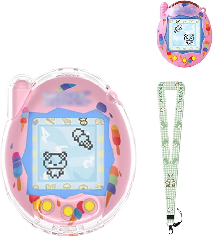 Protective Case for Tamagotchi Connection – Clear PC Hard Shell Cover for Tamagotchi Connection Electronic Pet,Waterproof Sweatproof Washable Shockproof Anti-Drop 360° Full Protection(Clear)