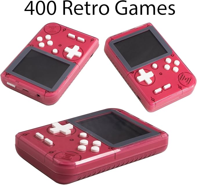 Retro Mini Game Machine with 400 Classical FC Games Handheld Game Console 2.8-Inch Color Screen Support for TV Output , Presents Birthday for Kids, Adults (Red)