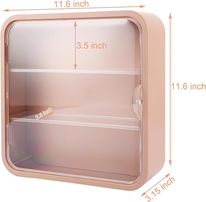 Miniature Display Case for Collectibles Figures, Clear Display Box with Shelves, Wall Mounted or Desktop Plastic Organizer Acrylic Display Storage Case for Rock Stone Mini Figure, 12 Inch
