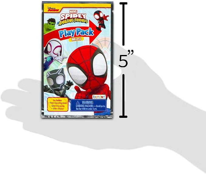 Marvel 8 Pc Spidey and His Amazing Friends Mini Party Favors Set - Bundle 8 Play Packs with Mini Coloring Books, Stickers, and Goodie Bags | Spidey Birthday Party Supplies Decorations
