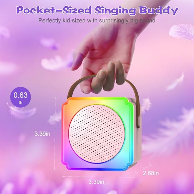 Mini Karaoke Machine for Kids: 2026 TOP Toy Gift Idea Karaoke Speaker for Girls Boys Ages 3-12+, Portable Singing Player with 2 Wireless Mics for Birthday Christmas, Car Ride Family Home Party Singing