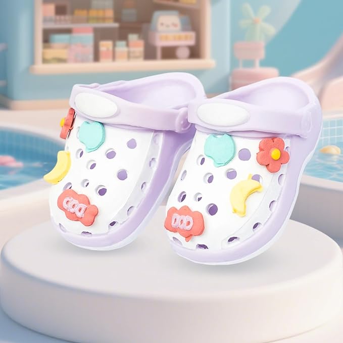 Summer Sandals for Dolls Open Toe Slippers, Cute Accessories Easter Gifts for Photography, Display & Collectors Age Limit 15+ Accessories Easter Gifts（Purple）
