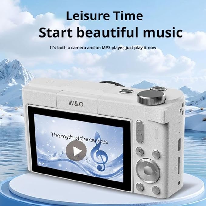 Mini Digital Camera with Flip Screen - 4K Video & 5MP Photo Camera for Kids, Teens, Beginners, Vloggers | 2.8" HD Display, 16X Digital Zoom, Smart Fill Light, MP3 Player & Photo Viewer