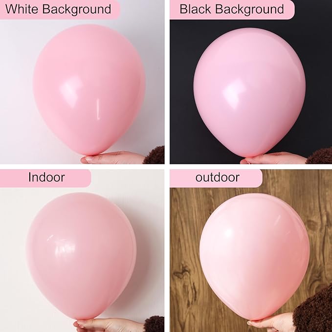 RUBFAC White and Pink Balloons 129pcs Different Sizes Pack of 18 12 10 5 Inch, Latex Baby Pastel Pink Balloon Garland Arch Kit for Birthday Party Wedding Anniversary Baby Shower Gender Reveal