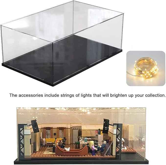 Acrylic Display Case for Ideas The Friends Central Perk 21319 Toys Collectibles Ideas Seinfeld 21328,Assemble Acrylic Box Dustproof Protection Showcase with Black Base(13.7x9.8x6 inch)