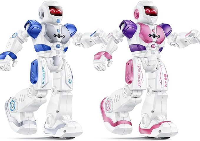 Ruko 6088 Programmable Robot, Gesture Sensing Intelligent Remote Control Robot for Kids 3-6 Years, Christmas Birthday Gift，Pink and Blue