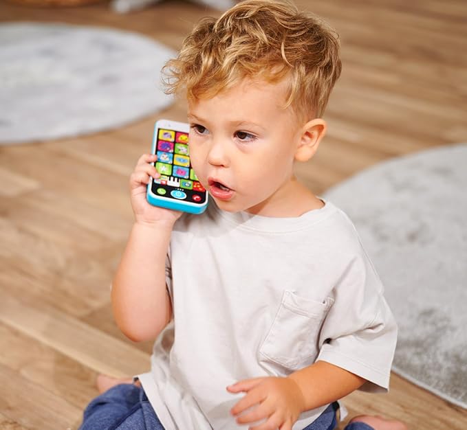 Simba ABC Smart Phone – Interactive Toy Phone with Light and Sound, Early Learning Toy for Toddlers, Baby Phone for Role Play, Colorful Design, Age 1+