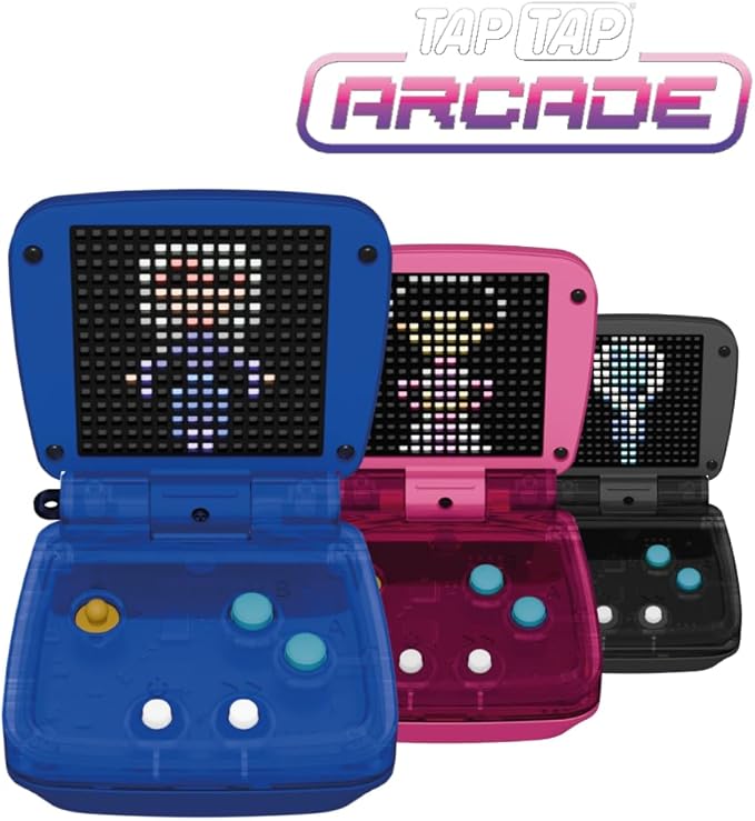 BANDAI TAPTAP Arcade FC34812 Multicolour- Palm Size Electronic Game Device - Retro Recreational Machine, Includes 10 Fun Video Games, Gift for Ages 5+