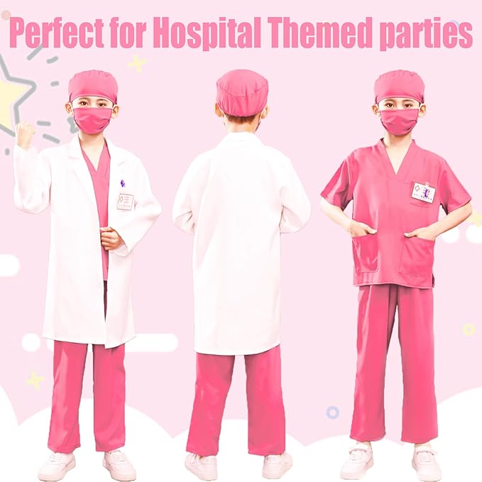 Kids Nurse Costume Doctor Costume Dentist Costume For Kids Play House Pretend Play Dress Up Party