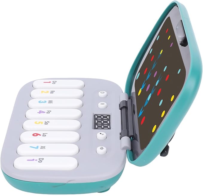 Focket Music Rhythm Game Machine, Battery Operated 6 Levels Music and Light, Electronic Organ Handheld Puzzle Game with Beat Pad for Kids 3 to 16 Years (Green)