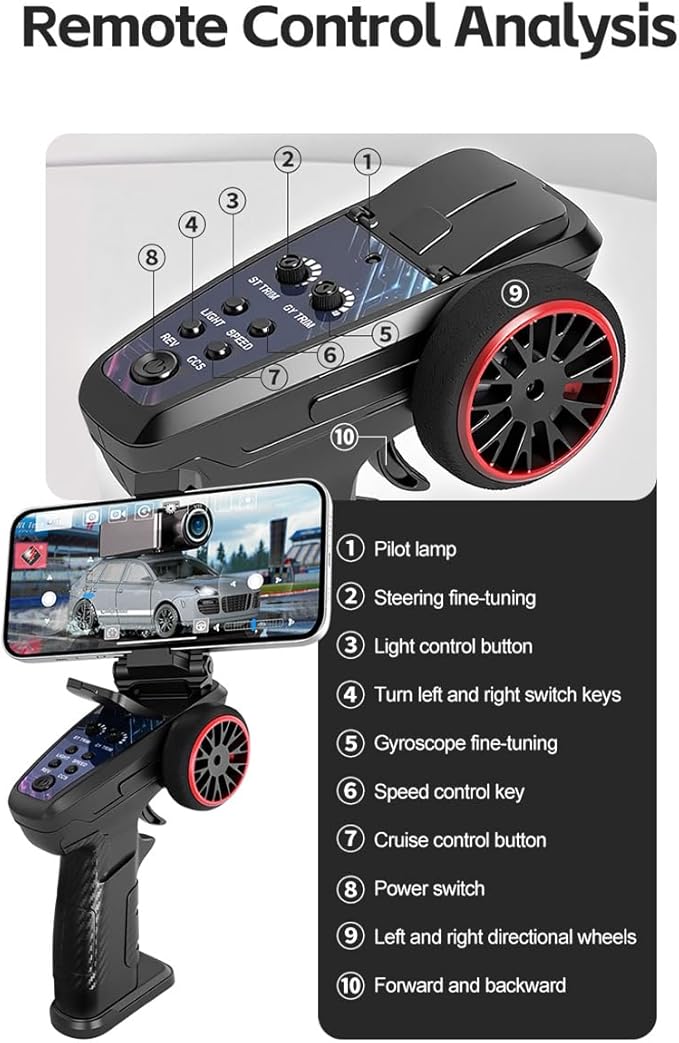 WL 6405-C 1/64 FPV RC Car, Full Proportional Mini Remote Control Car with APP Auto-Pairing, WiFi Module Control, Camera - Includes Storage Case ＆ Tow Trailers (RTR Version)