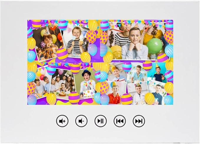 Birthday Video Card for Son or Grandson – Upload Photos for Custom Slideshow – Unique Personalized Gift – 7” LCD Screen, 512MB Storage, USB Rechargeable Battery