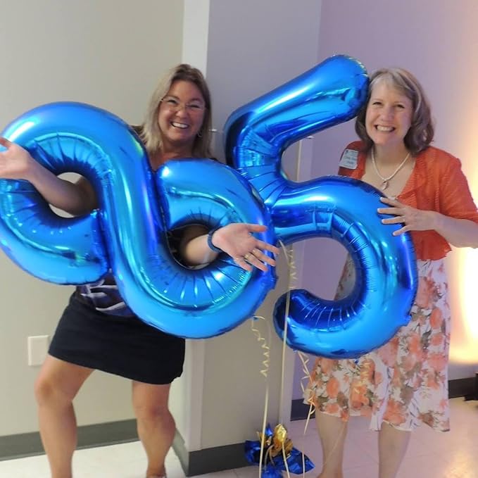 40 Inch Metallic Blue Number 5 Balloon, Giant 5 Number Balloons for 5th Birthday Decorations, Party Supplies for Baby Boy Girl, Metallic Blue Party Decor