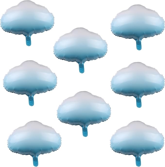 31inch Large Airplane Blue Party Decoration Airplane Balloon Birthday Party Supplies (10pcs Cloud Balloon)