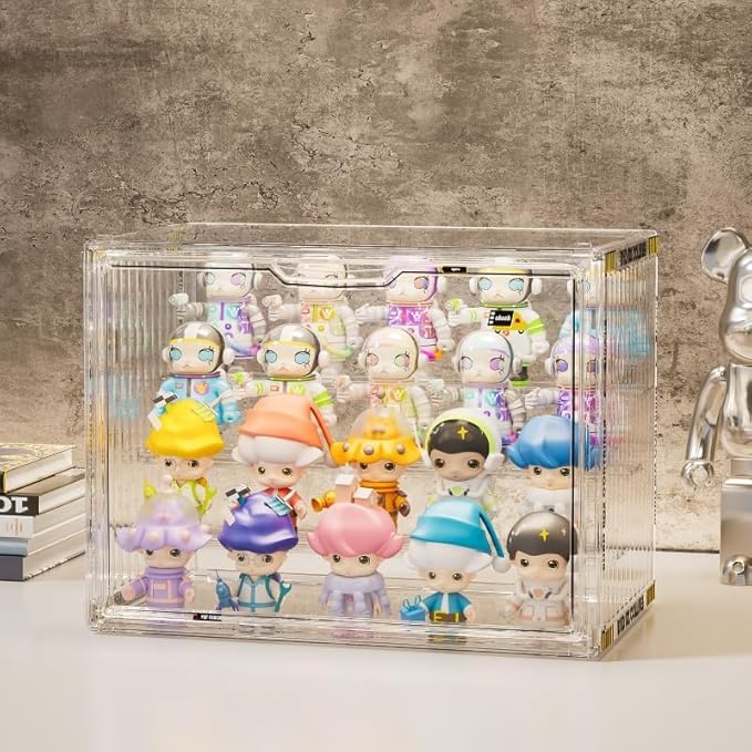 4 Tiers Clear Display Case for Figures, Acrylic Storage Organizers Box with Magnetic Door, Large Dustproof Showcase for Collectibles Action Figure