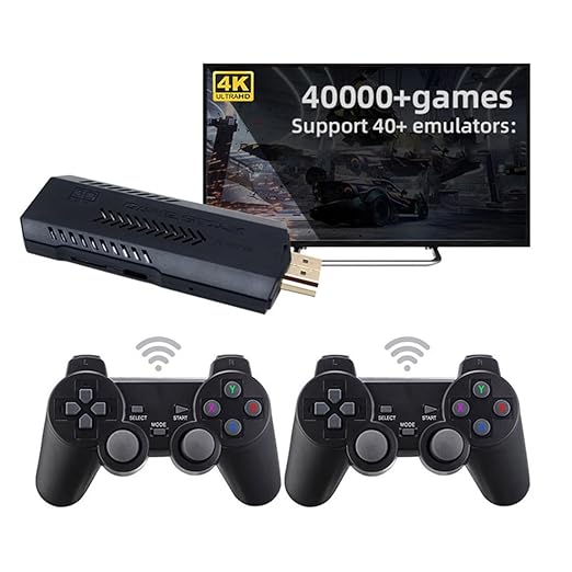 M10 X2PLUS 4K HD Wireless Game Console Built-in 55,000 Games, Plug and Play Video Game Console Emulators with Dual 2.4g Wireless Controllers, Retro Arcade Games for Kids Adults (256GB)