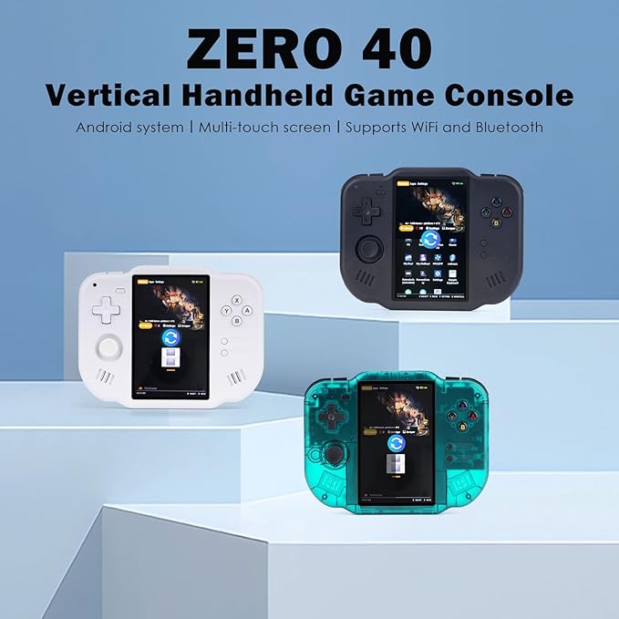 MagicX Zero 40 Handheld Game Console,4.0 Inch IPS Classic System and 4300mAh Battery Retro Video Games Consoles,with 64G TF Card and Wireless Networt Handheld Console Casual Game Console(Dark Green)