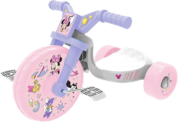 Daniel Tiger's Neighborhood Minnie Ride-On 10" Fly Wheels Junior Cruiser Tricycle with Sounds - Toddler Bike Trike, Ages 2-4