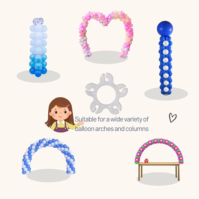 Miliocry 100PCS Balloon Arch Clips, Reusable Balloon Clips for Balloon Arch, Plastic Balloon Supplies for Stand, Balloon Garland Clips for Party Wedding Baby Shower Decorations