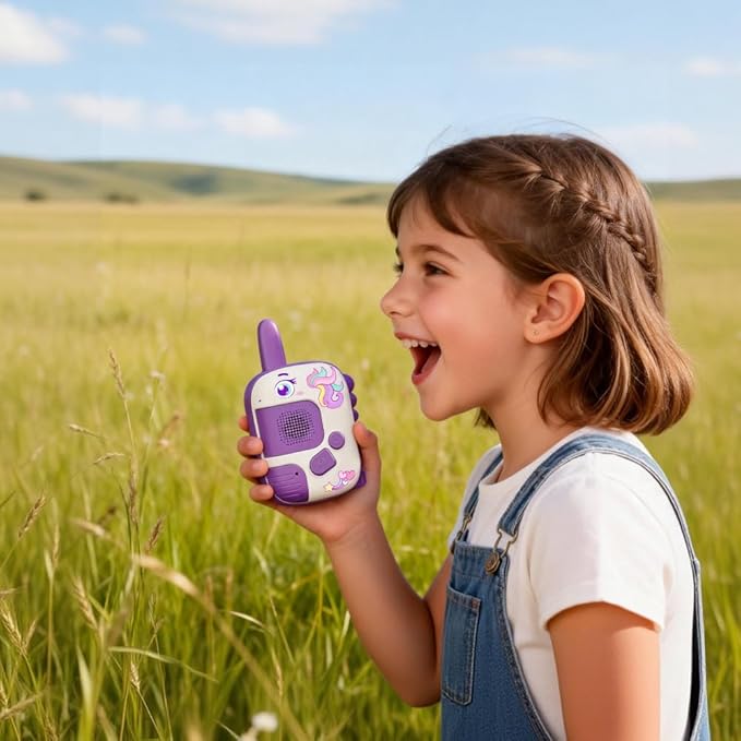 Walkie Talkie Suitable for Children Aged 3-9-2 Outdoor Adventure Toys with a Call Range of 1000 feet, Unicorn Toy, Birthday Gift, Easter Gift, Valentine's Day Gift for Children Aged 4 to 8