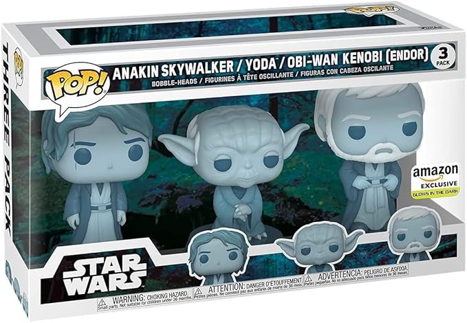 Funko Pop! Star Wars: Across The Galaxy - Force Ghost 3 Pack, Anakin, Yoda, OBI-Wan, Amazon Exclusive