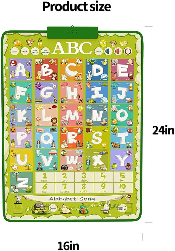 Educational Talking Toy Animals Sound Wall Chart Piano Music Poster Kids Montessori Toys Interactive Educational Toy Learning Gift for Toddlers 2-4